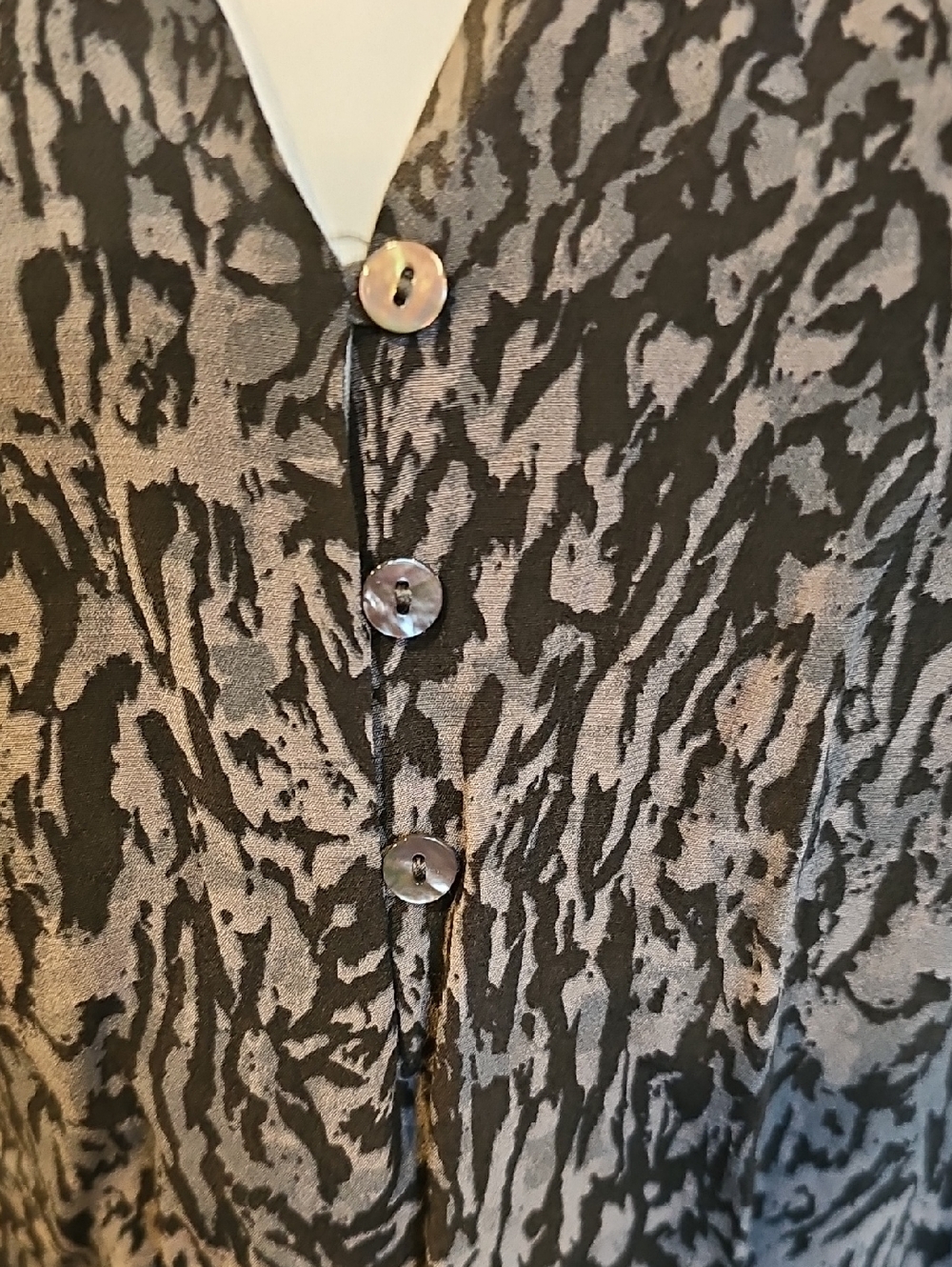 Rails Zana Abstract Animal Print Long Sleeve Mini Dress Sz M In Charcoal - Picture 5 of 10